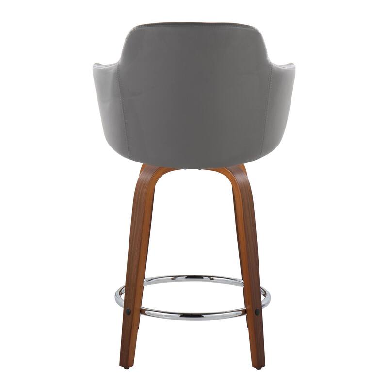 Carson Carrington Iglabo 24" Fixed-Height Counter Stool with Bent Wood Legs and Round Footrest (Set of 2)