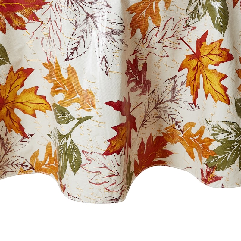 Vintage Leaves Vinyl Tablecloth