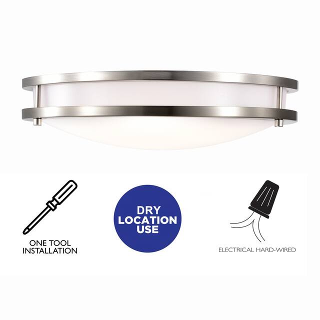 Dimmable LED Flush Mount Ceiling Light Selectable 3000K/4000K/5000K