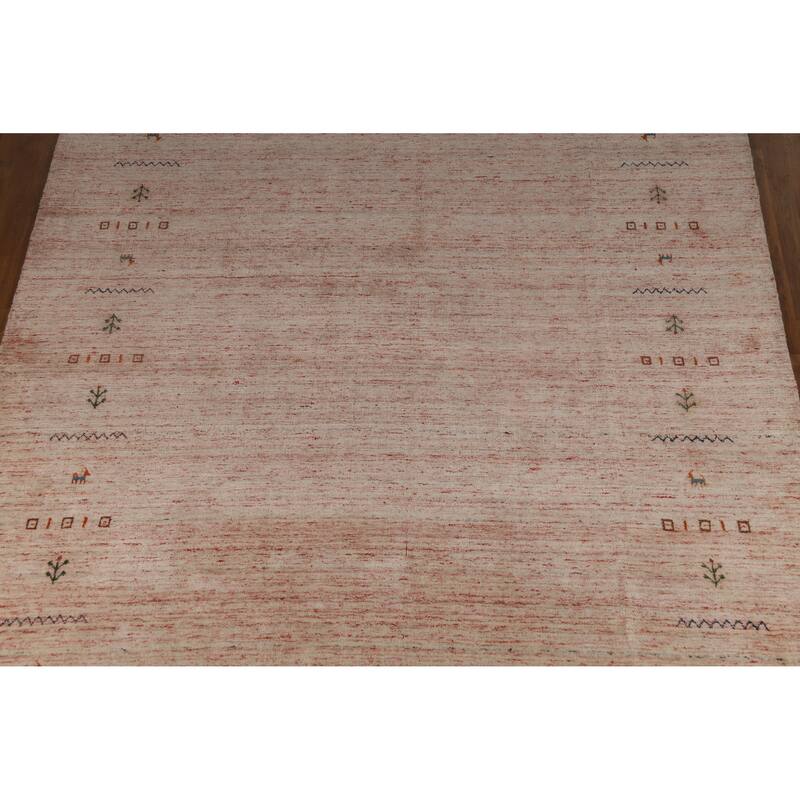 Hand Knotted Oriental 100% Wool Carpet Tribal Animal Pictorial Multi-Colored Gabbeh Area Rug - 11' 5'' X 8' 8''