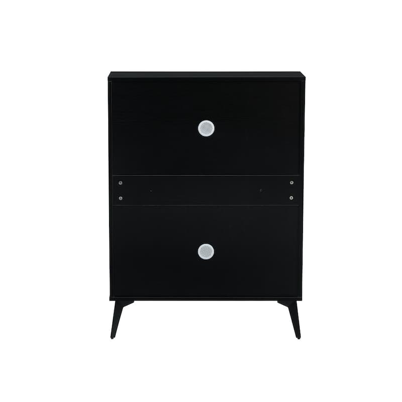 31.49 in.W MDF Shoe Storage Cabinet with Metal Leg and 1 Drawer - 4-Tier