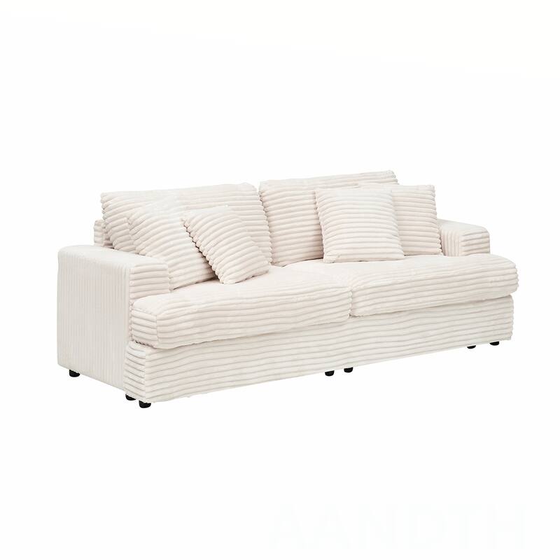 3-Seat corduroy Sofe With 4 Pillows
