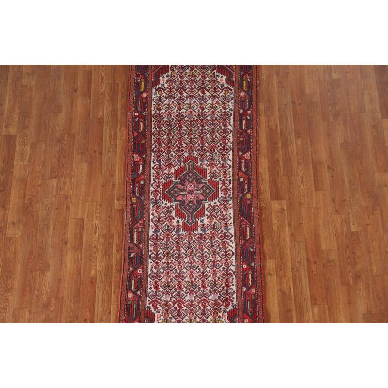 Hamedan Persian Vintage Runner Rug Hallway Hand-knotted Wool Carpet - 2'5"x 6'6"