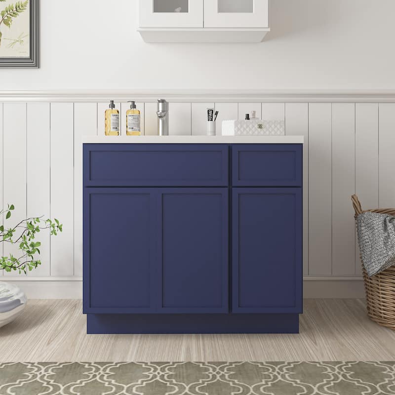 Vanity Art 36" Oak Freestanding Bathroom Vanity Cabinet without Top