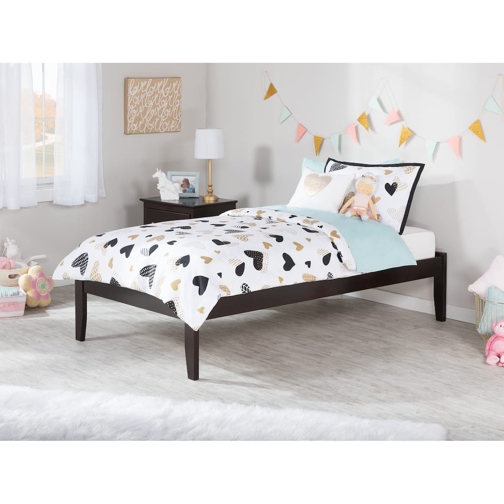 Concord Twin XL Platform Bed with USB Charging Station in Espresso