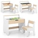 preview thumbnail 9 of 8, Costway 3 In 1 Kids Wood Table and Chair Set with Detachable Tabletop - See Details