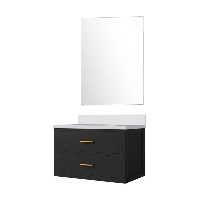 Castor Bath Vanity with Quartz Top, Sink and Mirror