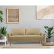 Modern Loveseat Square Arms Upholstered Velvet Sofa with Pillows