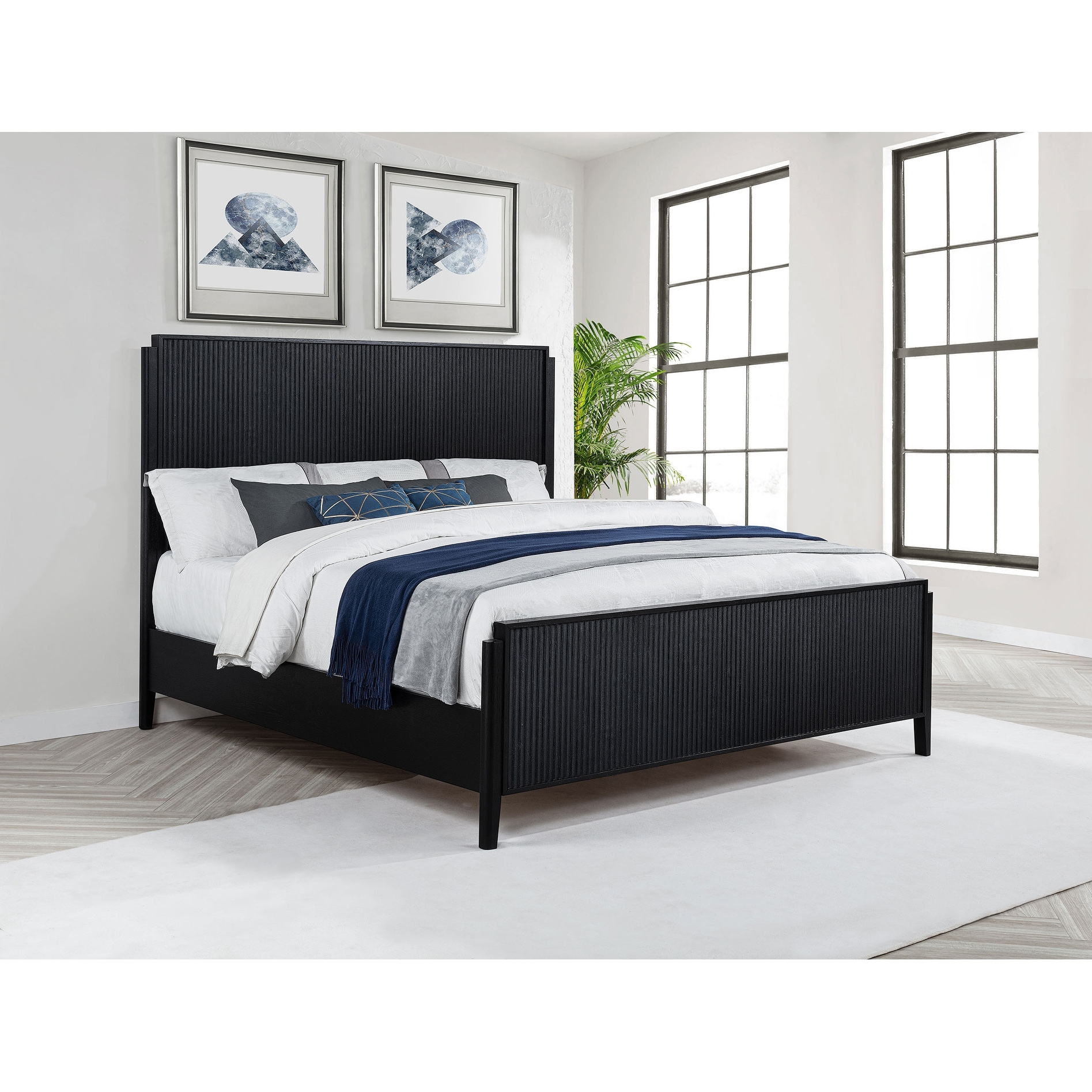 Brookmead Wood Panel Bed Black