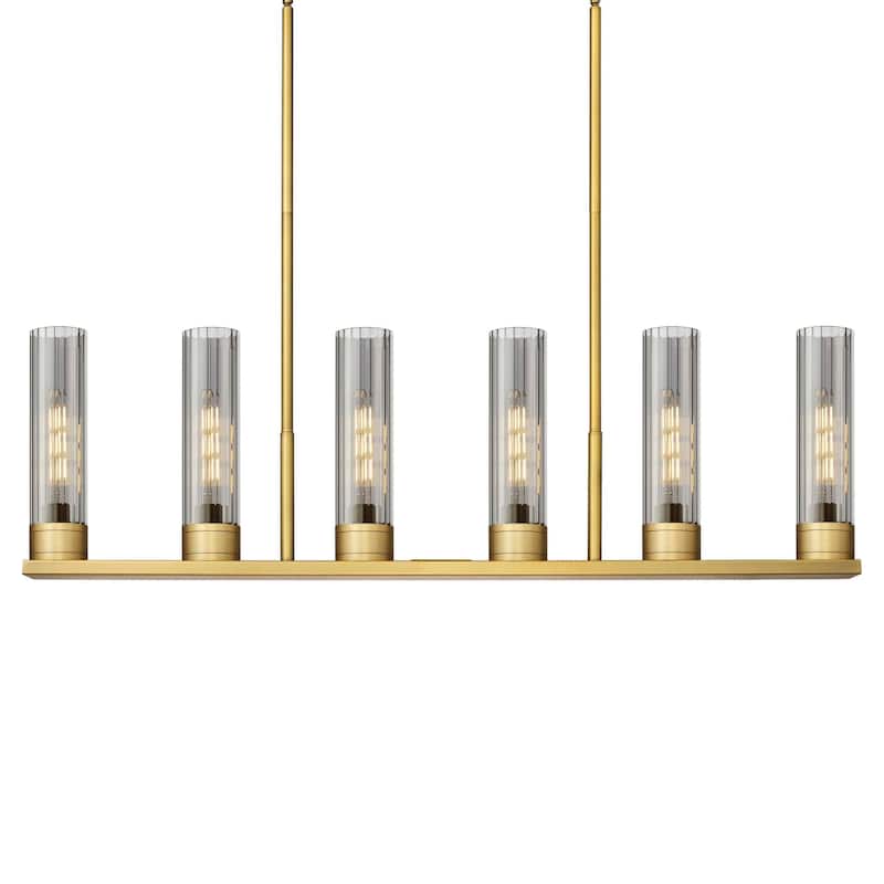 Innovations Lighting 429-6I-11-45 Empire Linear Empire 6 Light 45" - Brushed Brass / Plated Smoke