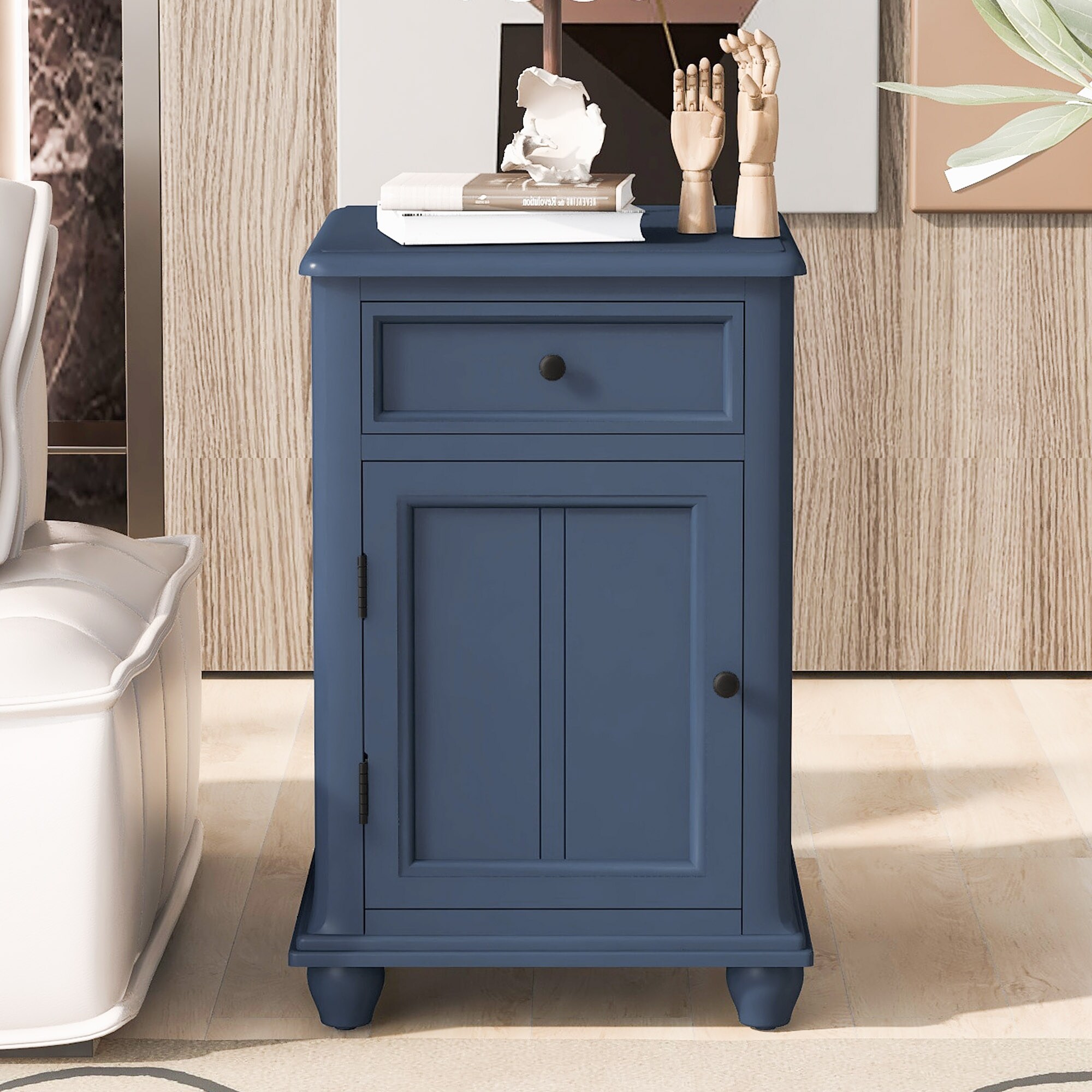マ*ル様 アメリカ海軍　U.S. NAVY 2POC UPC 上下セット ネイビ Antique Navy Coffee Table Side Table with USB Ports, Cabinet