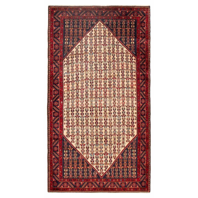 ECARPETGALLERY Hand-knotted Anadol Cream, Red Wool Rug - 5'0 x 9'3 - Cream/ Red - 5'0 x 9'3