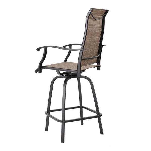 Phi Villa All Weather Swivel Patio Bar Stools Set Of 2 N A Overstock 29194513
