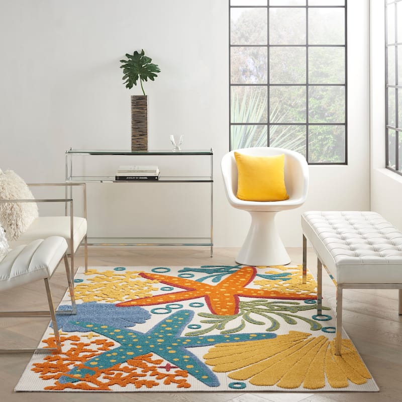 Nourison Aloha Coastal Starfish Indoor/Outdoor Area Rug