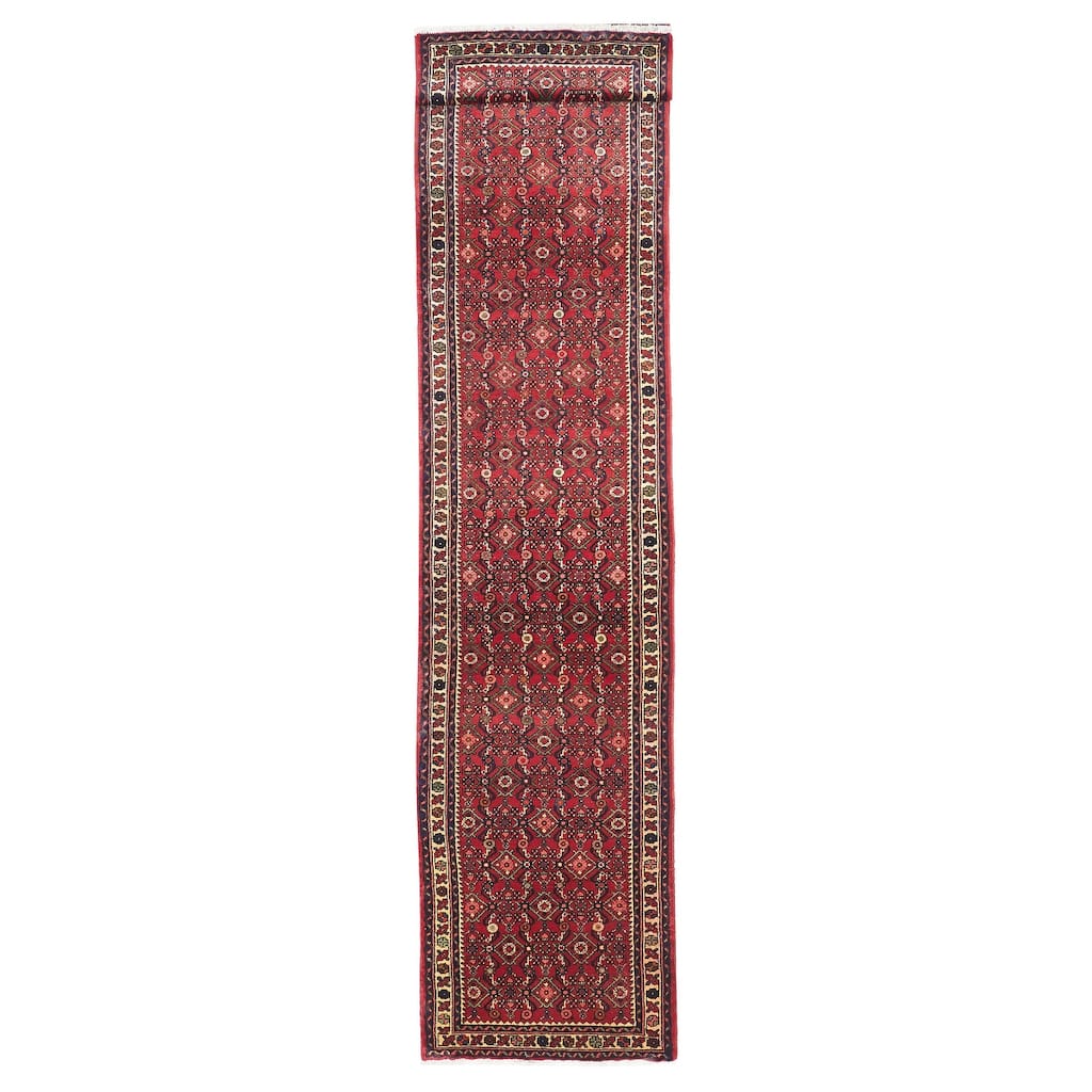 ECARPETGALLERY Hand-knotted Andelz Red Wool Rug - 2'6 x 12'7