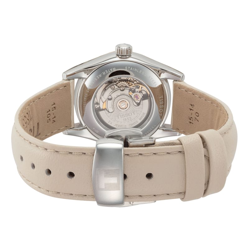 Tissot Women's T-My 29mm Beige Dial Leather Automatic Watch - One Size
