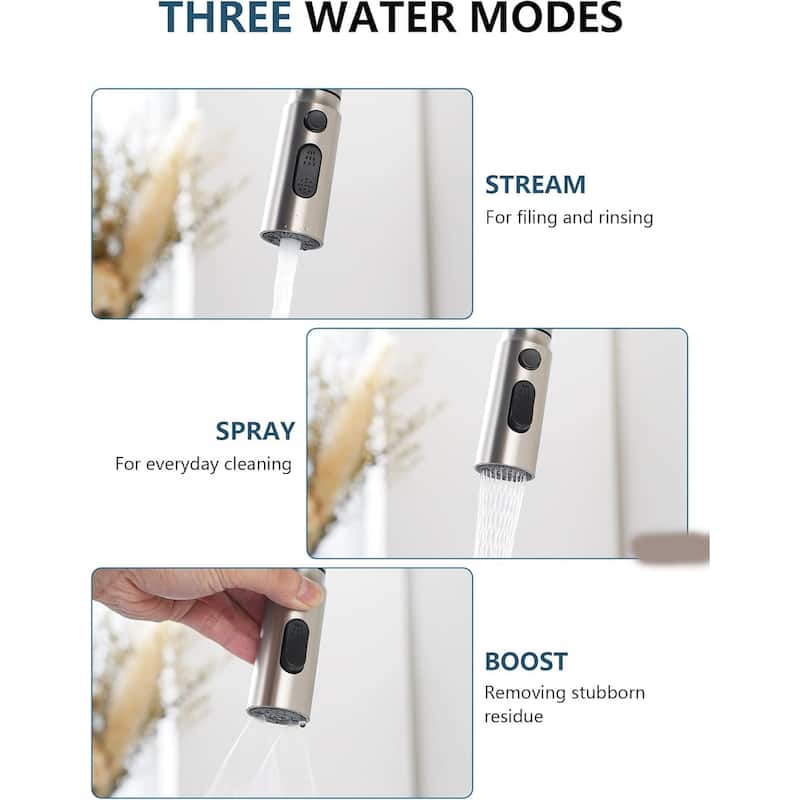 Lefton Touchless Pull-Out Kitchen Faucet, Hands Free Motion Sensor Activated, Battery-Free Temperature Display, KF2206