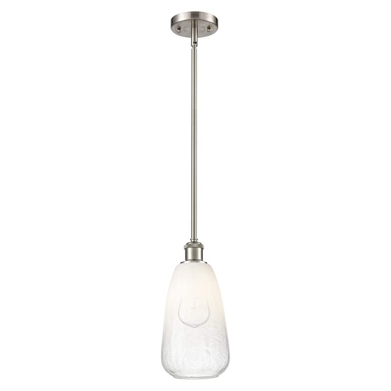 Innovations Lighting Endless Possibilities Ballston - Brookhaven Almond - 1 Light 6" Stem Hung Mini Pendant - Brushed Satin Nickel/Opal