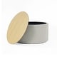 preview thumbnail 36 of 59, HomePop Round Storage Ottoman table with Wood Top