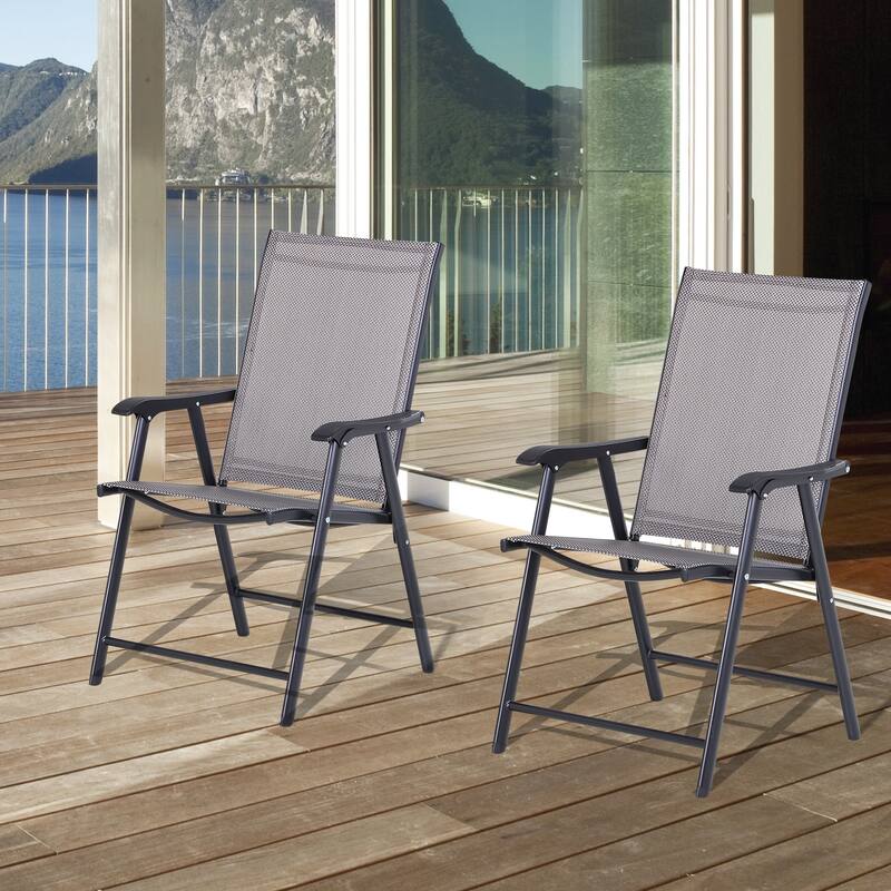 Outsunny Set Of 2 Patio Folding Chairs (Excluding the table)