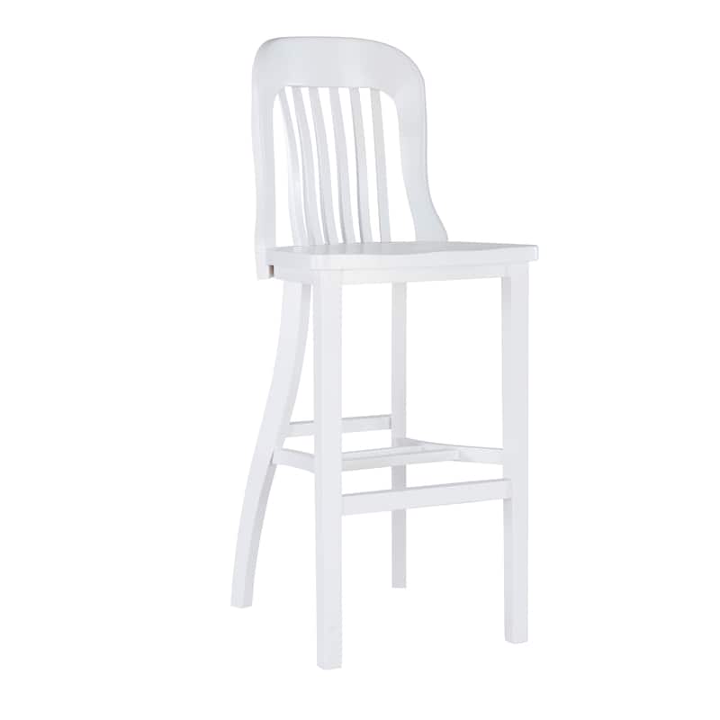 Linon Daya Solid Wood White Barstool (Set of 2)