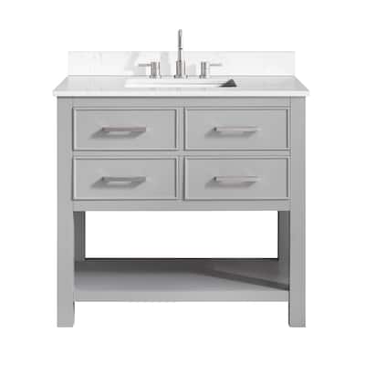 Avanity Brooks 37 in. Vanity in Chilled Gray finish and Cala White Engineered Top