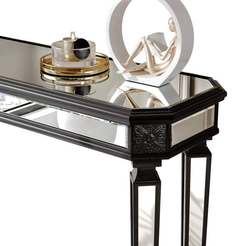 GDF Studio - Rutherford Art Deco Wood and Glass Console Table