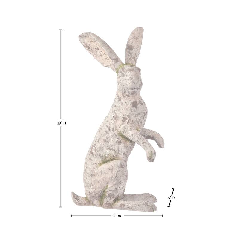 19" Resin Mossed Bunny