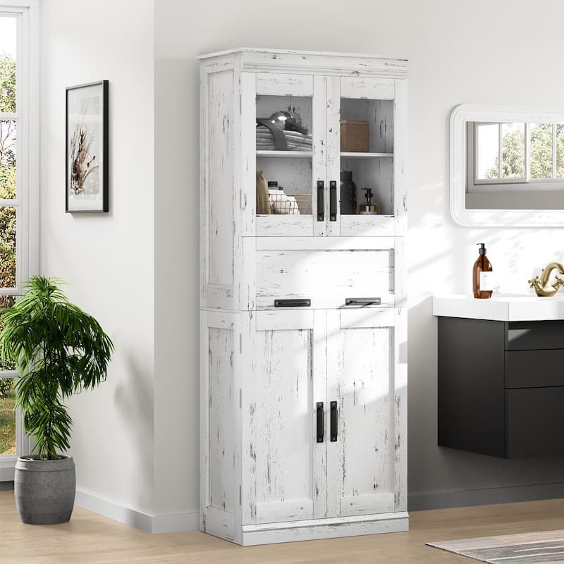 66.9" Pantry Cabinet with Drawer, Kitchen Storage Buffet Cabinet with 4 Shelves, Freestand Storage Cabinet
