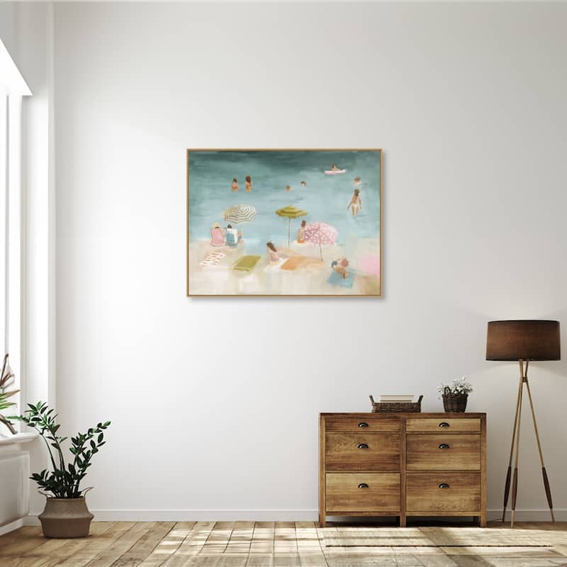 Vacation Mood by Urban Road Framed Canvas Wall Art Print - Sylvie Maple