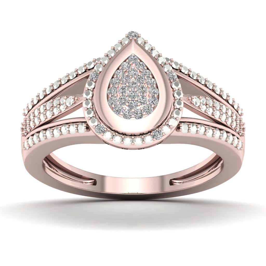 De Couer 1/10ct TDW Diamond Engagement Ring - Pink