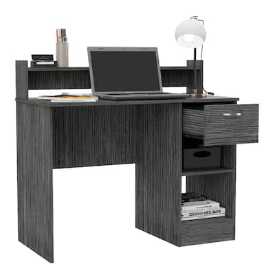 Writing Computer Desk with Multiple Shelves & One Drawer