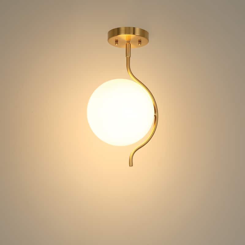 Acroma Modern Dimmable Glass Semi Flush Mount Ceiling Lighting