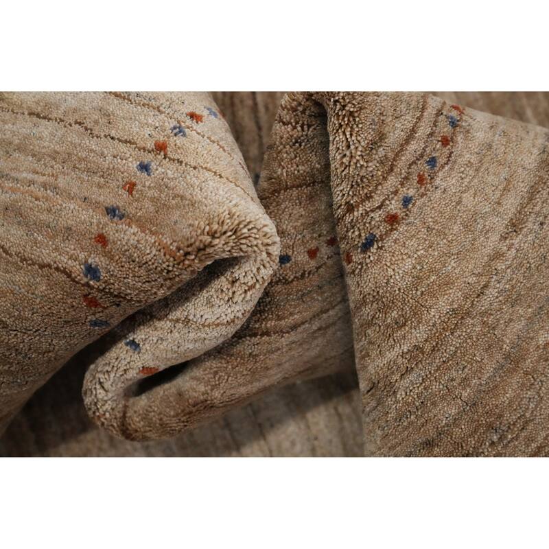 Hand Knotted Oriental 100% Wool Carpet Tribal Animal Pictorial Brown Gabbeh Area Rug - 8' 11'' X 8' 11''