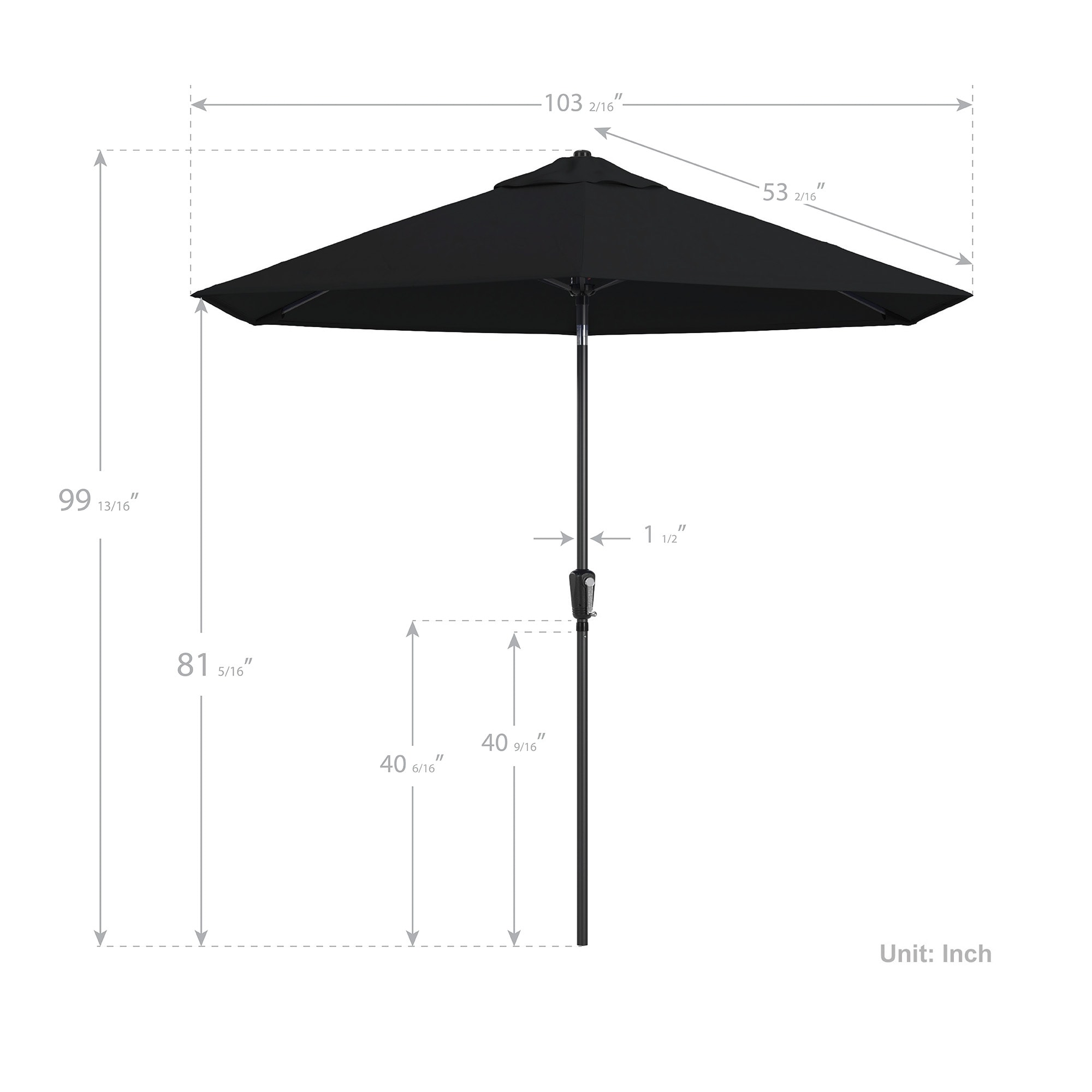 black patio umbrella 9 ft Lyon foot canopy lifts into the air with an easy crank lift mechanism GARSING 9-ft Aluminum Black Push-button