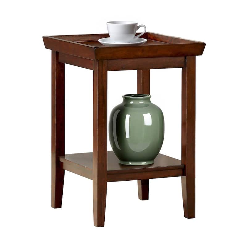 End Table with Storage Shelf, Black Accent Table, Living Room Side Table, Modern Design, Rubberwood Construction - 26