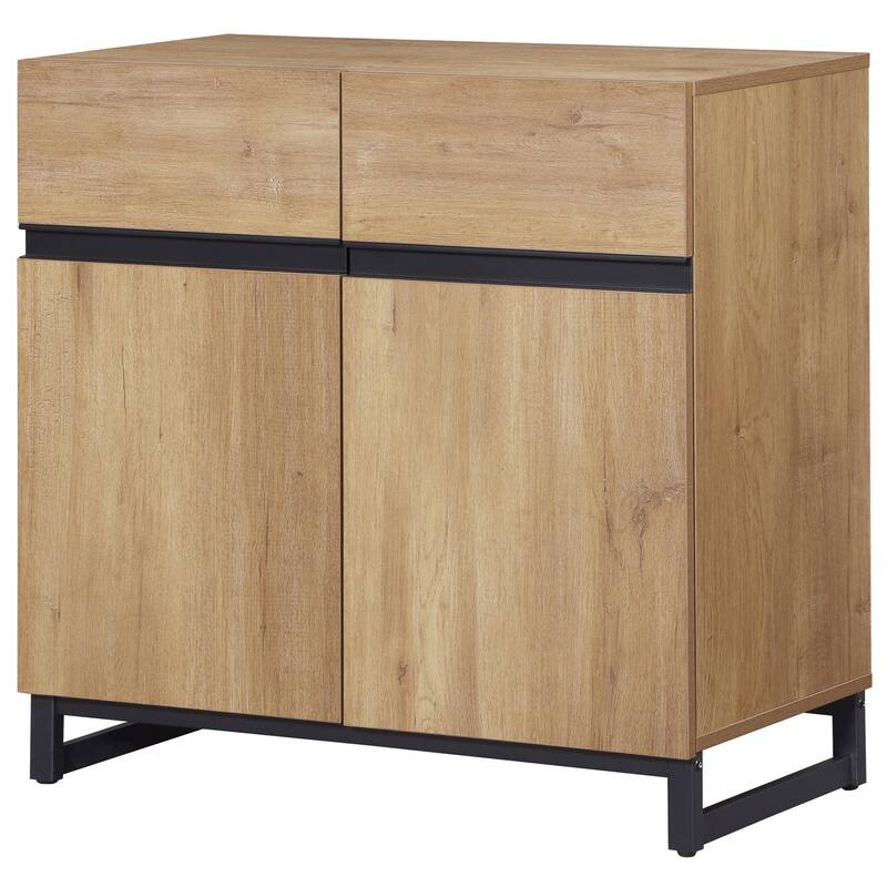 WAMPAT Modern TV Stand with Storage Cabinets for Living Room,Bedroom,Brown