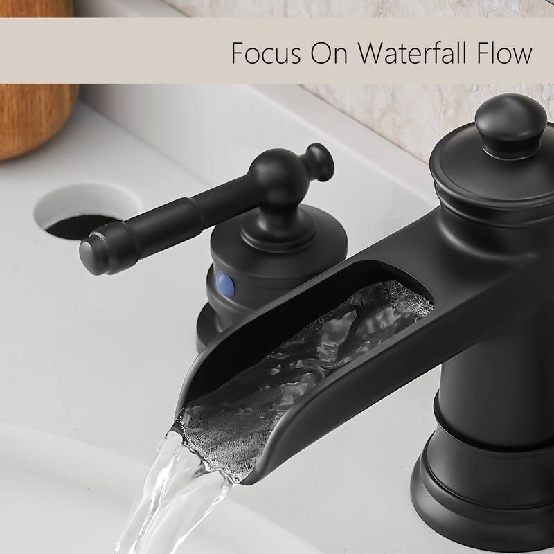 Bathroom Faucets for Sink 3 Hole Nickel Gold 8 inch Widespread Bathroom Sink Faucet with Pop Up Drain Double Lever Handle