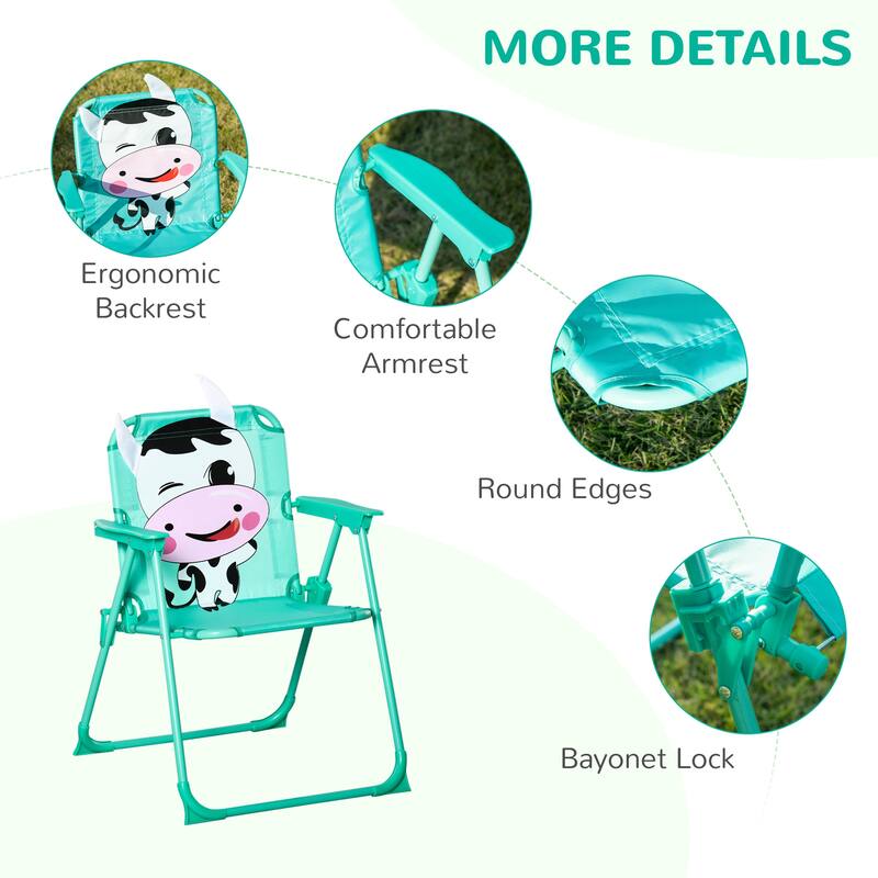 Outsunny Kids Picnic Table and Chair Set for Patio Backyard with Removable & Height Adjustable Sun Umbrella
