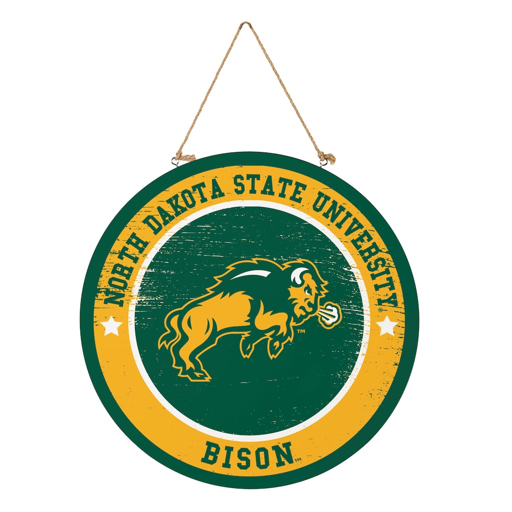 North Dakota State University Wooden Door Decor Wall Sign - Multi-Color