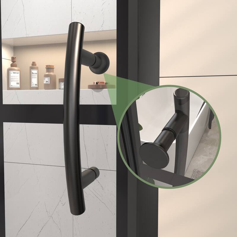 Modland 38-42"x71'' Adjustable Pivot Shower Door - Auto-Lift Hinge, Magnetic Seal, 5 Finishes for Uneven Walls - 42''x 71''