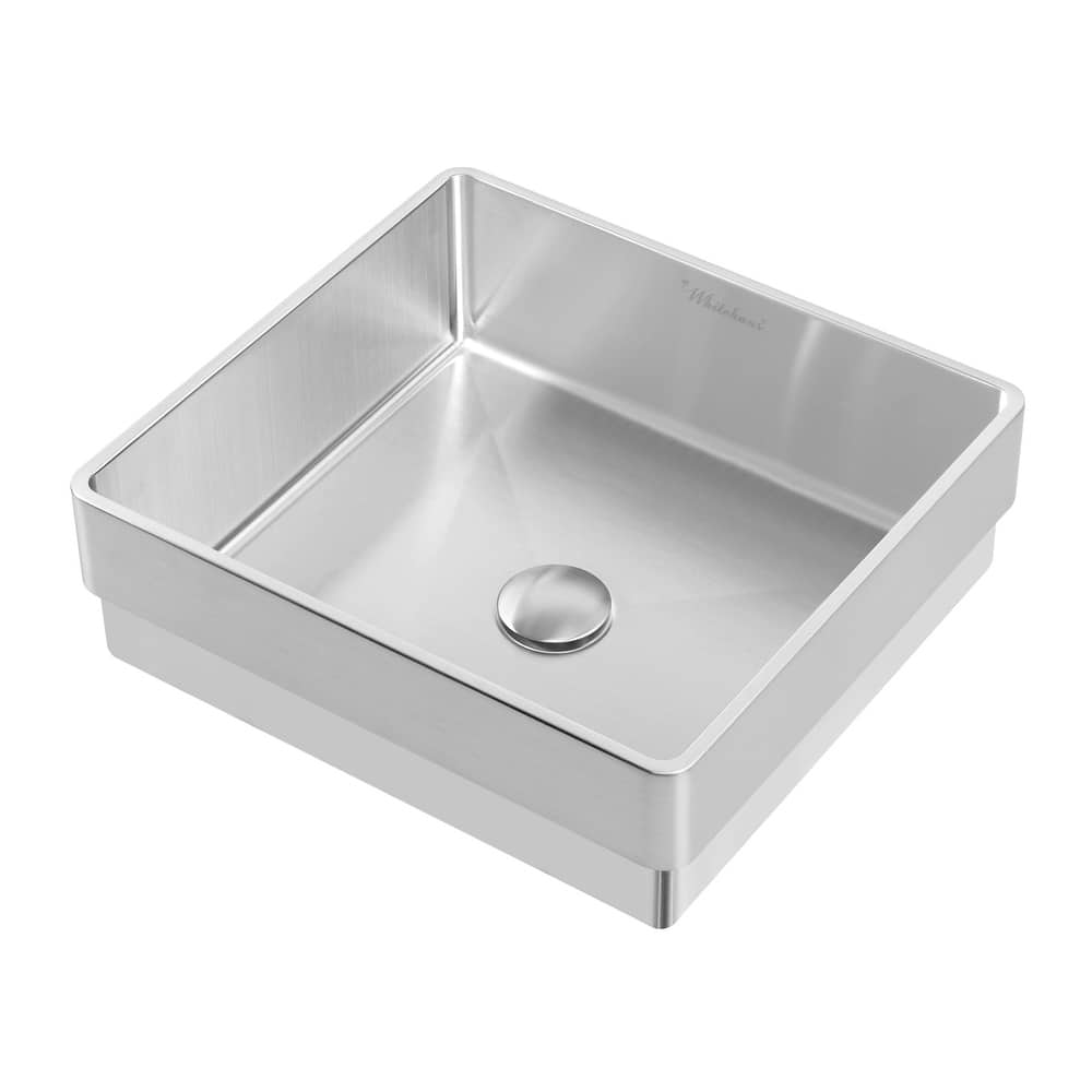Whitehaus Noah Plus 15-3/4" Stainless Steel Vessel Bathroom Sink with