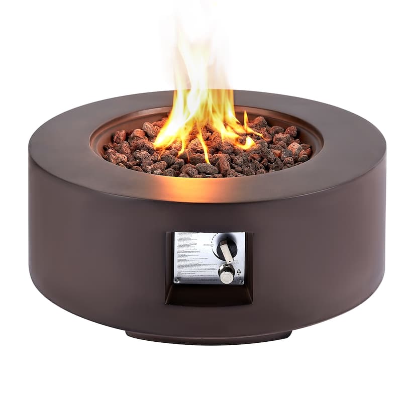 Outdoor Propane Fire Pit Table with Tank Storage and Weather-Resistant Cover