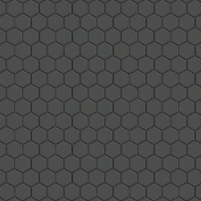 Merola Tile Gotham 1" Hex Black 10-1/4" x 11-3/4" x 5 mm Porcelain Unglazed Mosaic Tile