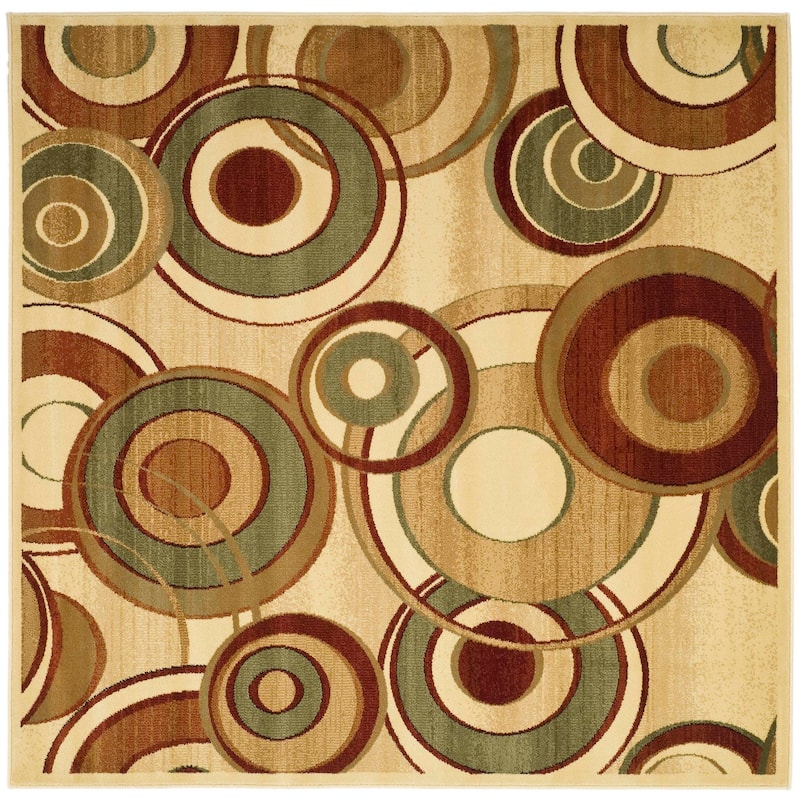 SAFAVIEH Lyndhurst Eartha Traditional Oriental Rug - 6' Square - Ivory/Multi