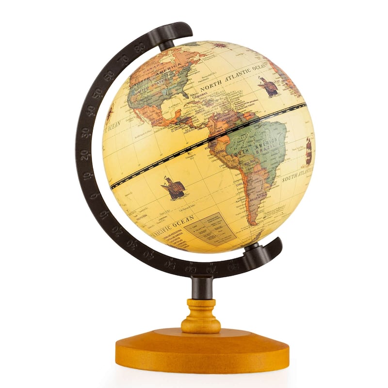 Costway Antique World Globe for Kids & Adults 5.5-Inch Desktop - Bronze - See Details