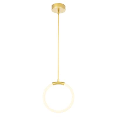 Hoops 1 Light LED Pendant With Satin Gold Finish - Satin Gold