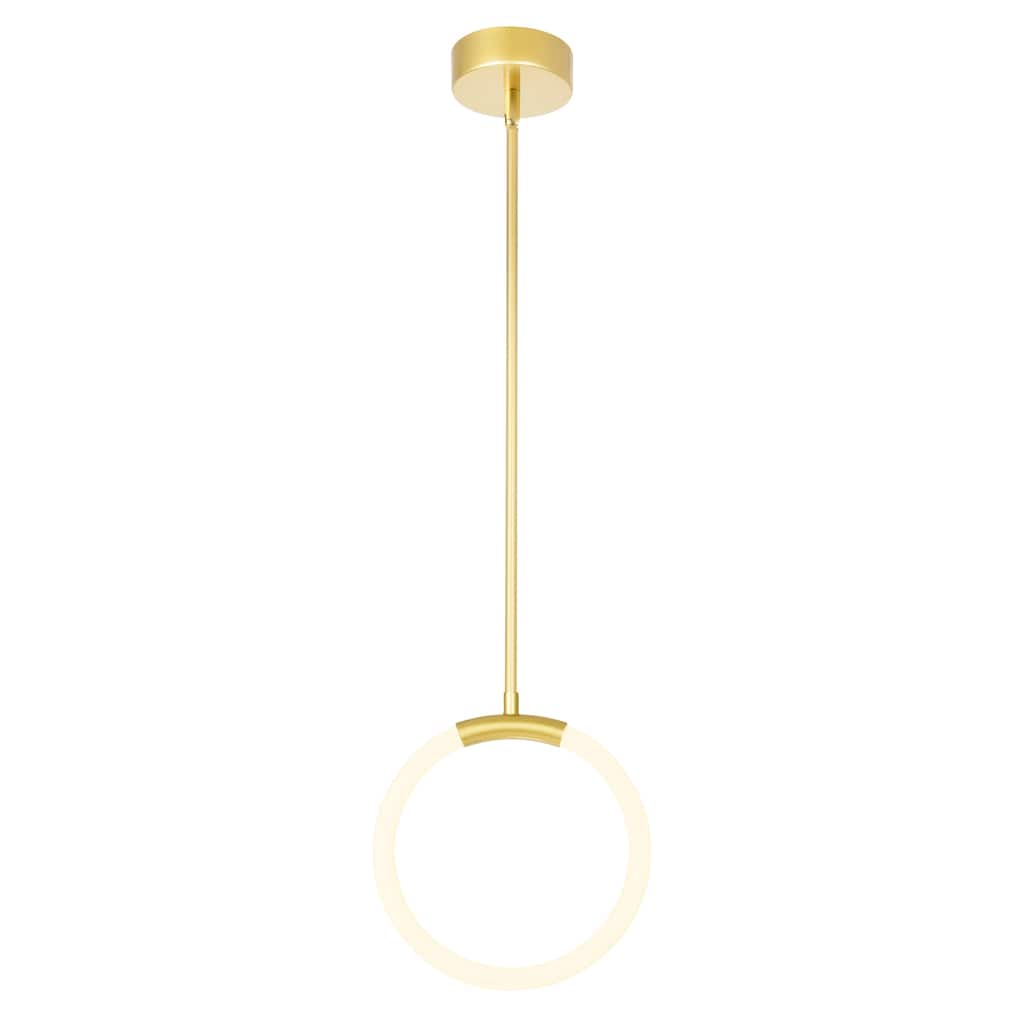 Hoops Integrated LED 10in Satin Gold Mini Pendant - Satin Gold