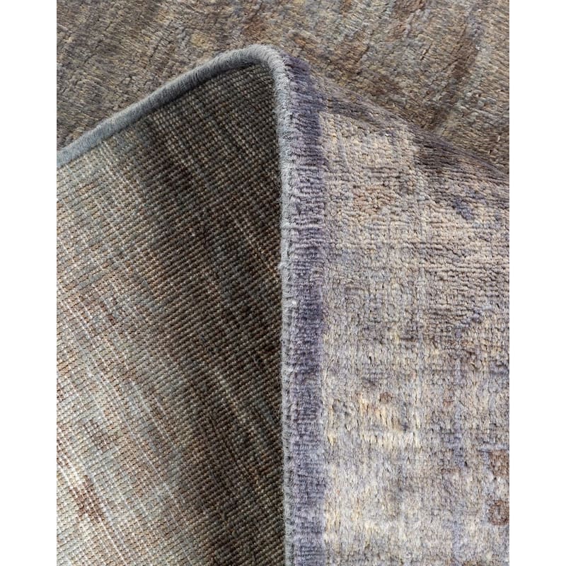 Overton Hand Knotted Wool Vintage Inspired Modern Contemporary Overdyed Gray Runner Rug - 2' 8" x 8' 0"