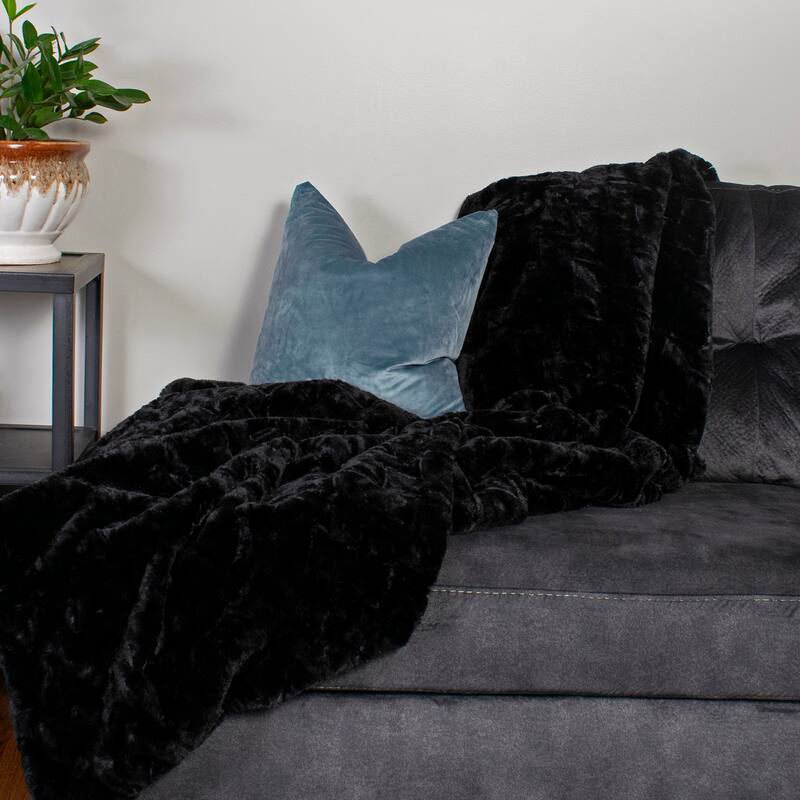 Allan Andrews Faux Angora Throw